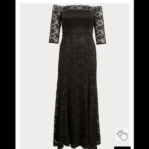 Special Occasion Black Lace Off Shoulder Gown